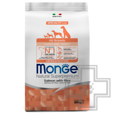 Monge Speciality Line Puppy&Junior Корм для щенков всех пород, с лососем и рисом