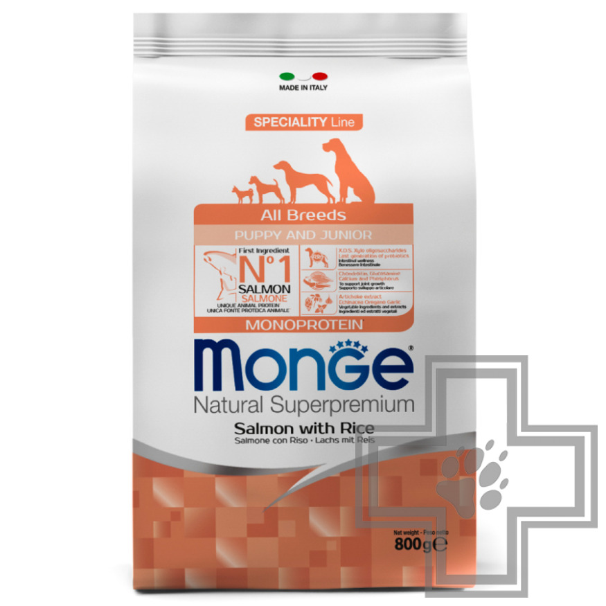 Monge Speciality Line Puppy&Junior Корм для щенков всех пород, с лососем и рисом