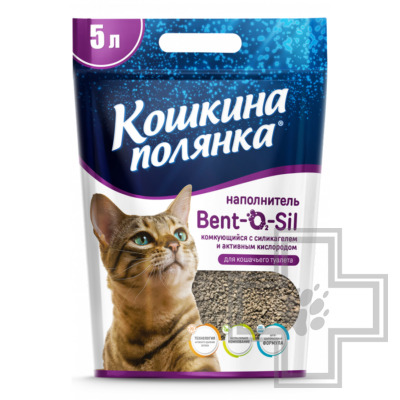 Кошкина полянка Наполнитель Bent-O2-Sil бентонитовый комкующийся, без запаха