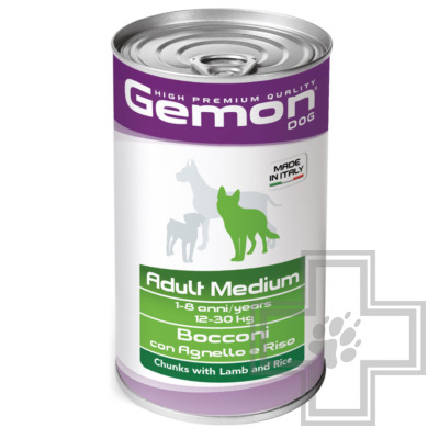 Gemon Adult Medium Консервы для взрослых собак средних пород, с ягненком и рисом