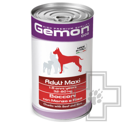 Gemon Adult Maxi Консервы для взрослых собак крупных пород, с говядиной и рисом