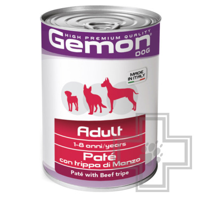 Gemon Adult Консервы для взрослых собак всех пород, с говяжьим рубцом