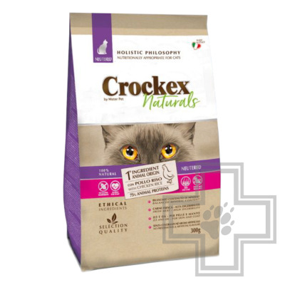 Crockex Naturals Корм для взрослых стерилизованных кошек, с курицей, печенью, рисом и клюквой