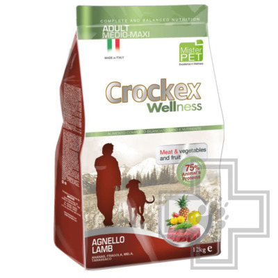 Crockex Wellness Adult Корм для взрослых собак средних и крупных пород, с ягненком и рисом