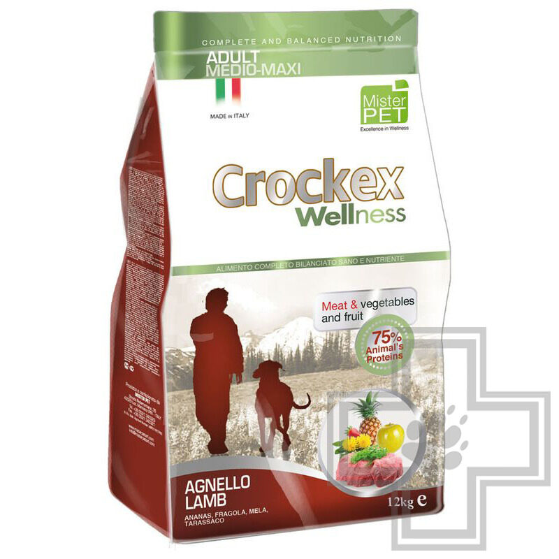 Crockex Wellness Adult Корм для взрослых собак средних и крупных пород, с ягненком и рисом