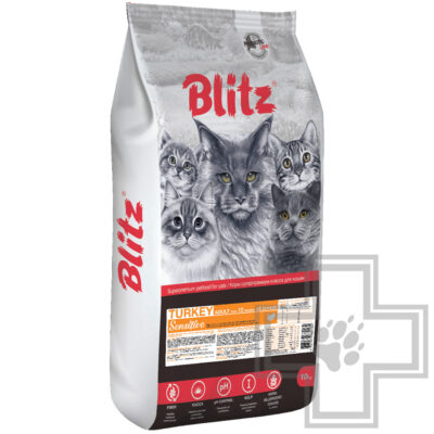 Blitz Sensitive Корм для взрослых кошек, с индейкой