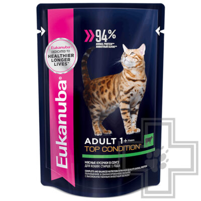 Eukanuba Adult Top Condition Пресервы для взрослых кошек, с говядиной в соусе