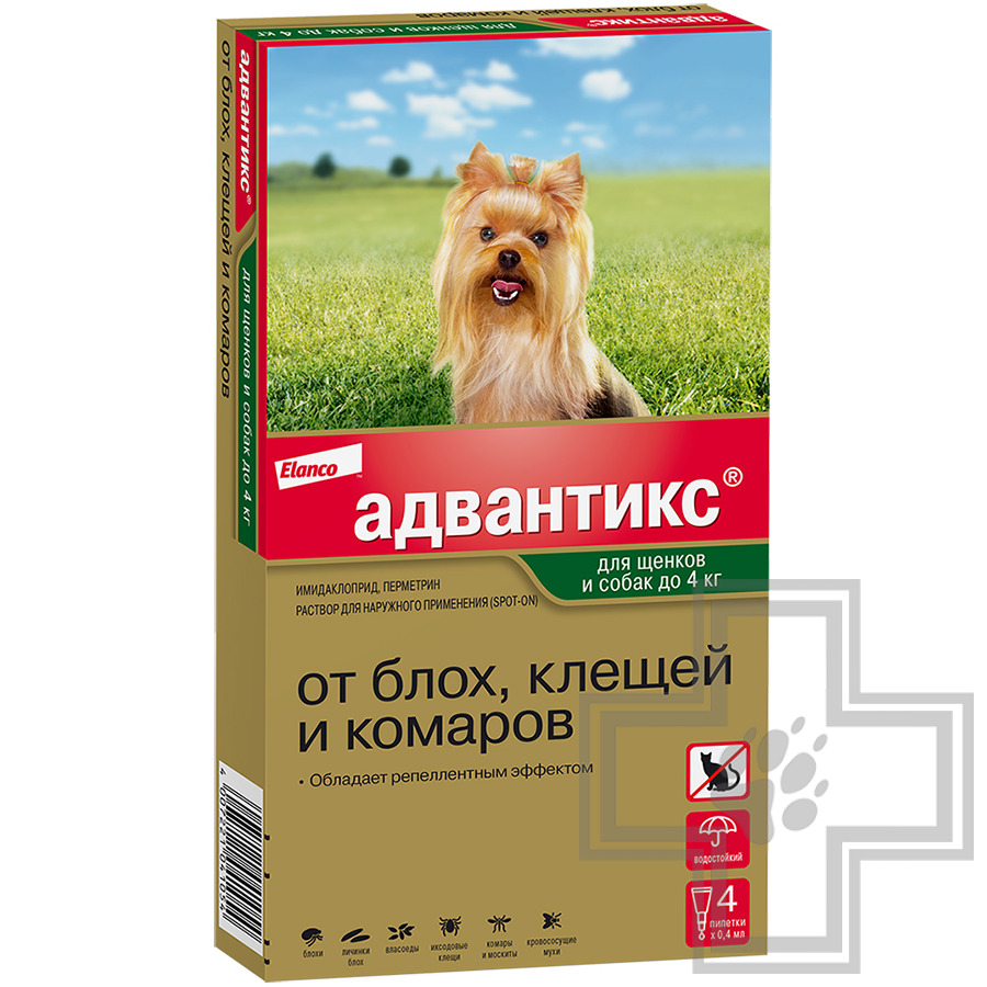 Адвантикс Капли на холку от блох, клещей и комаров (цена за 1 пипетку)