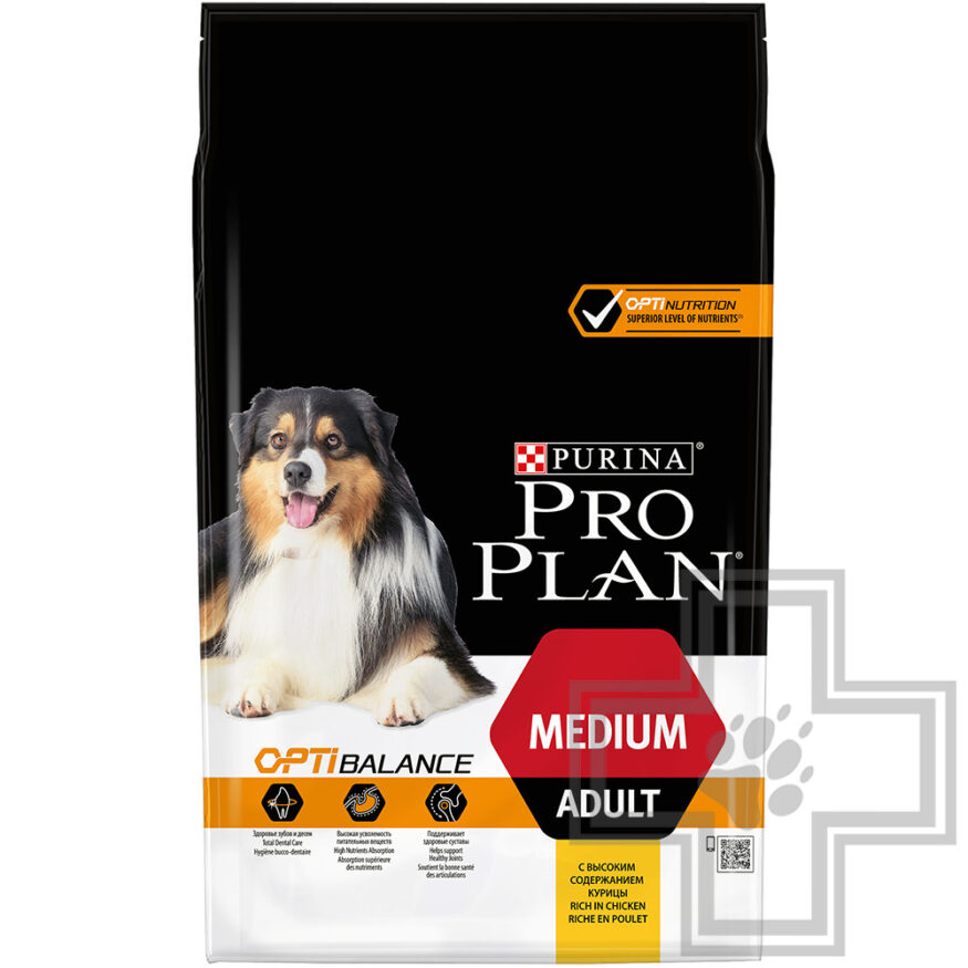 Pro Plan Optibalance Medium Adult Корм для взрослых собак средних пород, с курицей