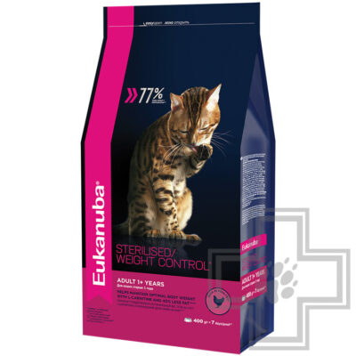 Eukanuba Adult Sterilised Weight Сontrol Корм для стерилизованных кошек, с домашней птицей