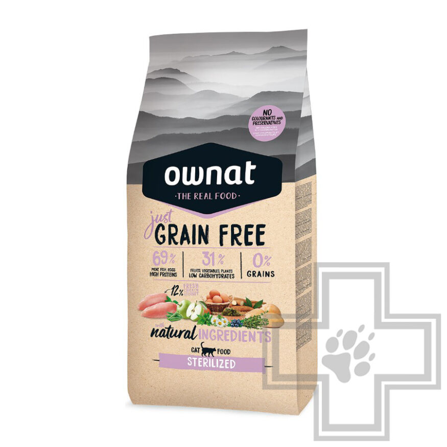 Ownat Grain Free Sterilized Cat Корм беззерновой для взрослых стерилизованных кошек, с курицей