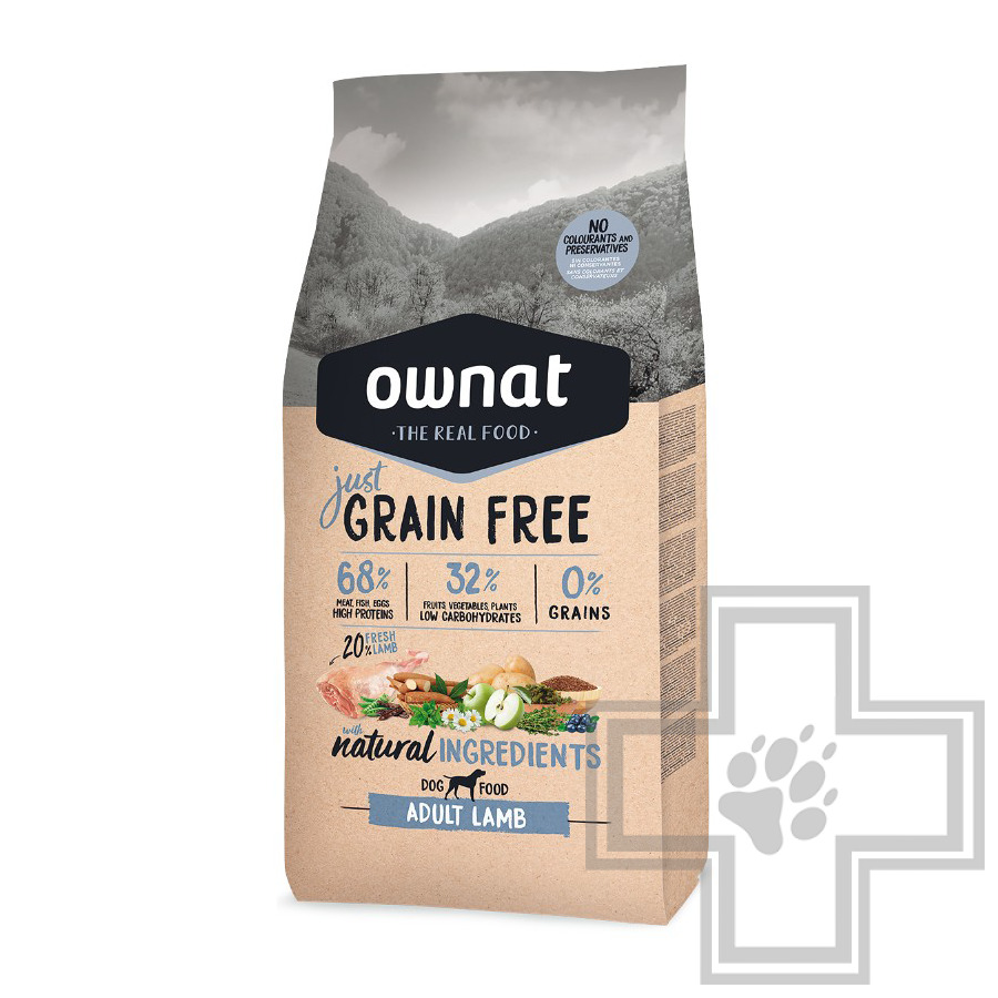 Купить Ownat Grain Free Adult Lamb Корм беззерновой для взрослых собак всех  пород, с ягненком - доставка, цена и наличие в интернет-магазине и аптеках  Доктор Вет