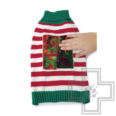 Beeztees Свитер рождественский "HoHoHo. ХоХоХо", в полоску