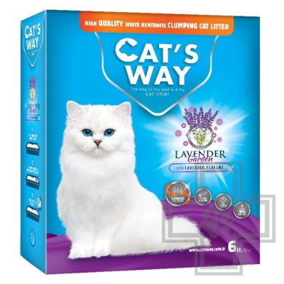 Cat's Way Lavender Box Наполнитель бентонитовый комкующийся, с ароматом лаванды