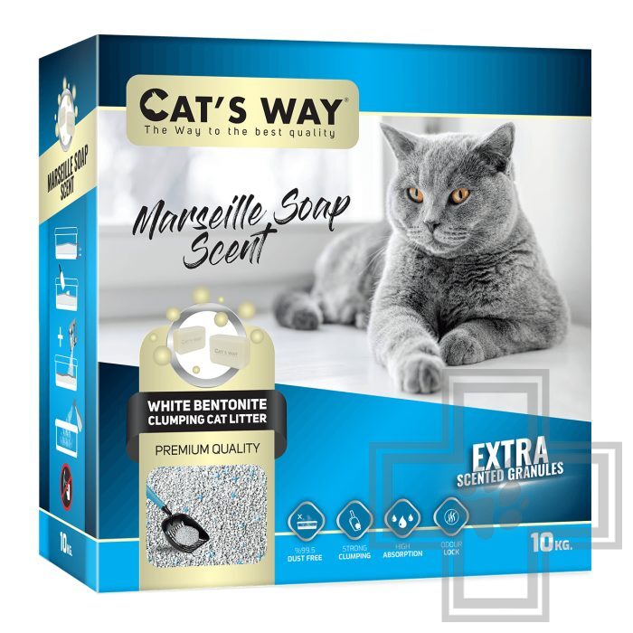 Cat's Way Marseille Soap Box Наполнитель бентонитовый комкующийся, с ароматом марсельского мыла
