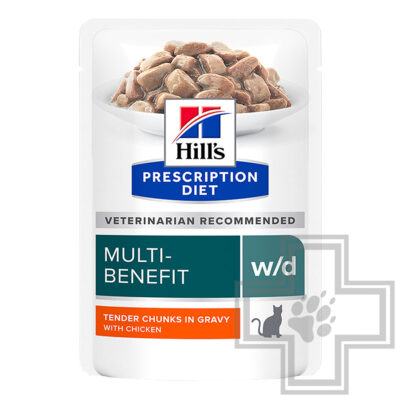 Hill's PD w/d Пресервы-диета для кошек для поддержания веса и сахарном диабете, с курицей