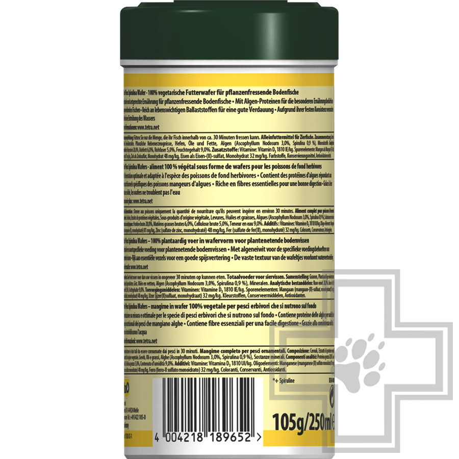 Tetra Pleco Spirulina Wafers Корм для всех видов травоядных донных рыб