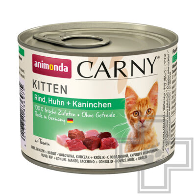 Carny Kitten Консервы для котят, паштет с говядиной, курицей и кроликом