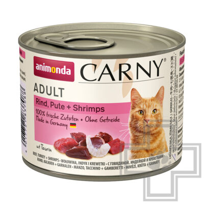 Carny Adult Консервы для взрослых кошек, паштет с говядиной, индейкой и креветками