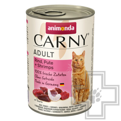 Carny Adult Консервы для взрослых кошек, паштет с говядиной, индейкой и креветками