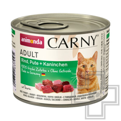 Carny Adult Консервы для взрослых кошек, паштет с говядиной, индейкой и кроликом