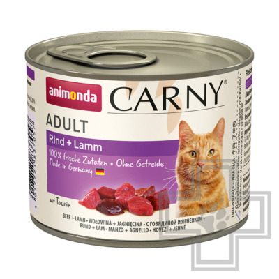 Carny Adult Консервы для взрослых кошек, паштет с говядиной и ягненком