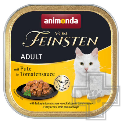 Vom Feinsten Консервы беззерновые для взрослых кошек, паштет с индейкой в томатном соусе