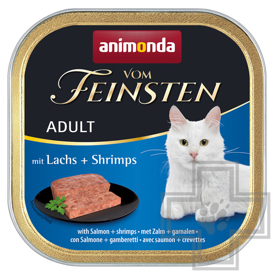 Vom Feinsten Консервы для взрослых кошек, паштет с лососем и креветками