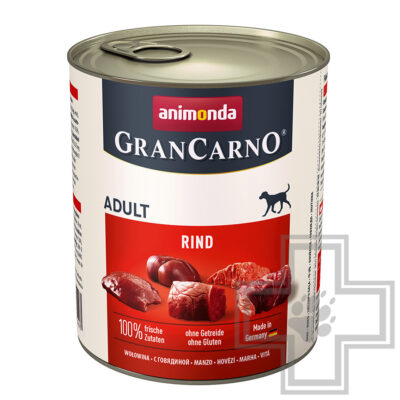 GranCarno Консервы для взрослых собак, кусочки с говядиной