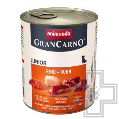 GranCarno Консервы для щенков, кусочки с говядиной и курицей