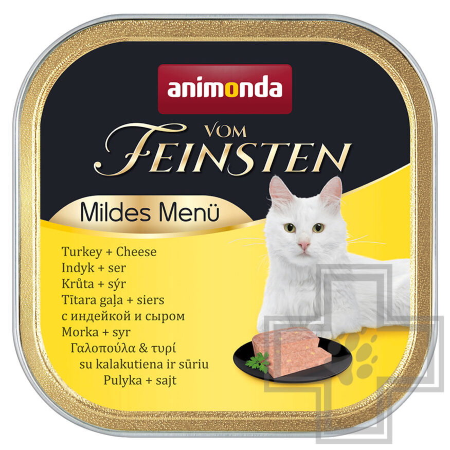 Vom Feinsten Консервы для взрослых кошек, паштет с индейкой и сыром