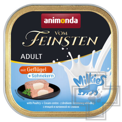 Vom Feinsten Adult Milkies Консервы для взрослых кошек, с домашней птицей и начинкой из сливок