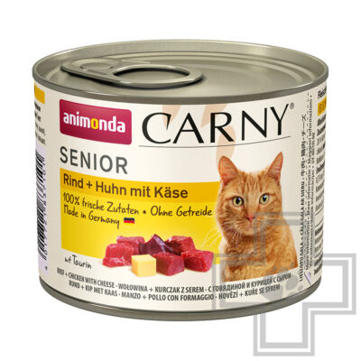Carny Senior Консервы для пожилых кошек старше 6 лет, с говядиной, курицей и сыром