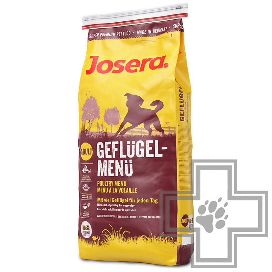 Josera Poultry Menu 25/13 Корм для взрослых собак всех пород, с мясом птицы и рисом