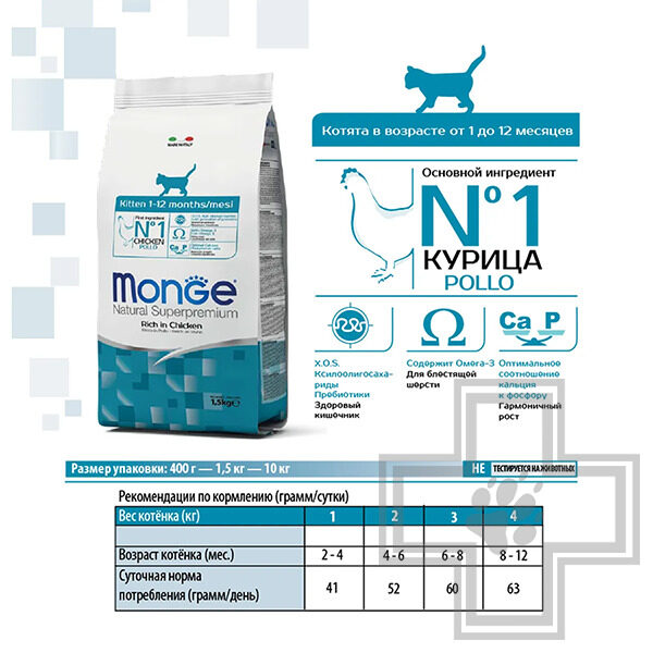 Monge Daily Line Корм для котят и беременных кошек, с курицей Monge Daily Line Корм для котят и беременных кошек, с курицей