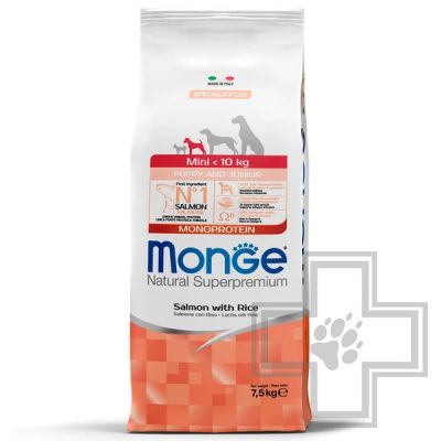 Monge Dog Speciality Line Monoprotein Корм для щенков мелких пород, с лососем и рисом