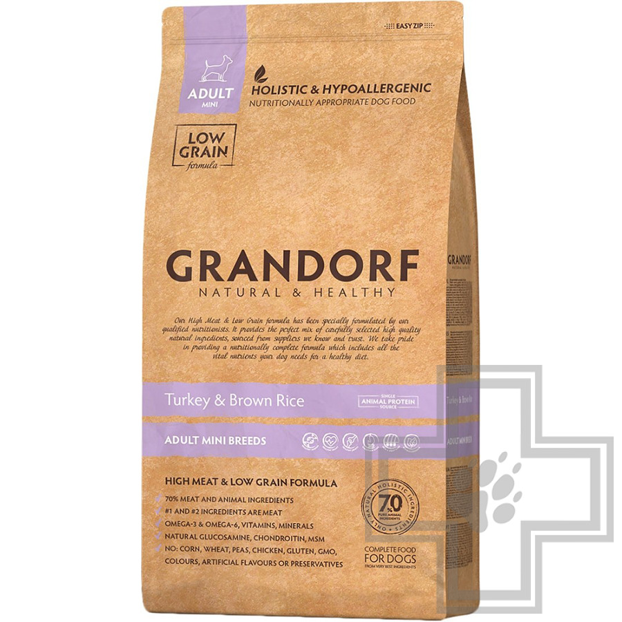 Grandorf Корм для взрослых собак мелких пород, с индейкой и рисом