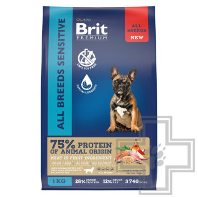 Brit Dog Sensitive Корм для собак всех пород с чувствительным пищеварением, с индейкой и лососем