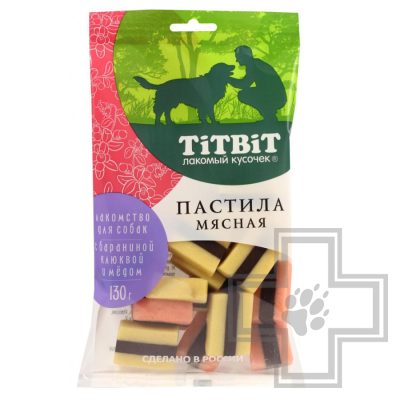 TiTBiT Пастила мясная для собак, с бараниной клюквой и медом