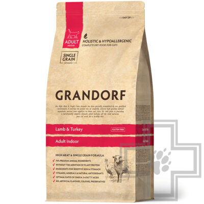Grandorf Корм для взрослых домашних кошек, с ягненком и индейкой
