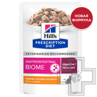 Hill's PD Gastrointestinal Biome Пресервы-диета для кошек при расстройствах пищеварения, с курицей