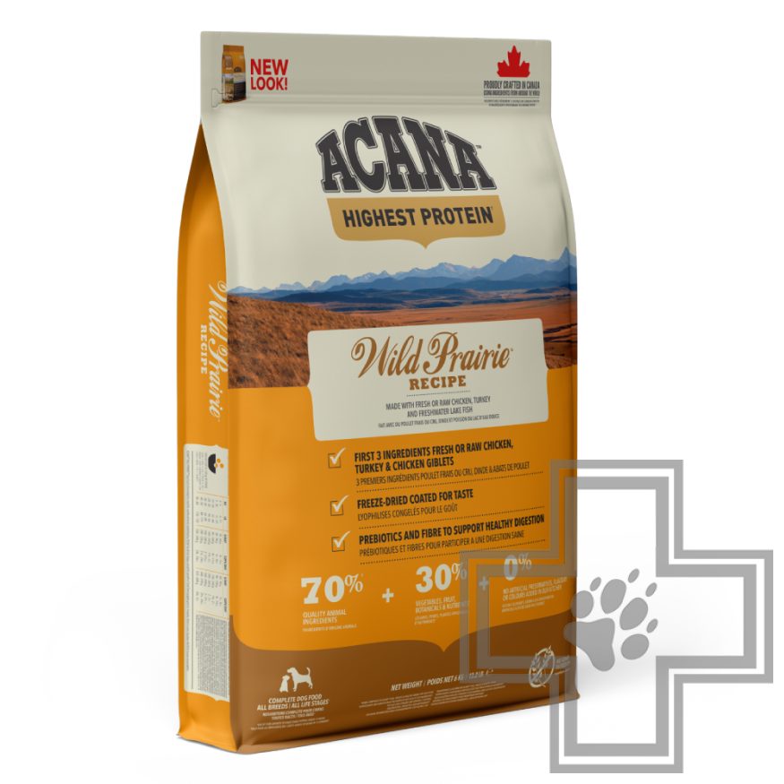 Acana Wild Prairie Корм беззерновой для щенков и взрослых собак, с цыпленком и индейкой Acana Wild Prairie Корм беззерновой для щенков и взрослых собак, с цыпленком и индейкой