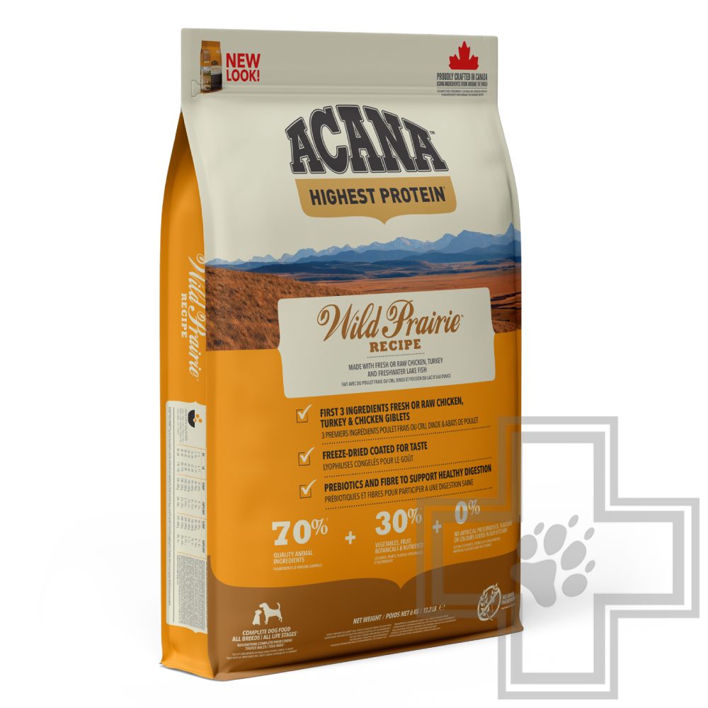 Acana Wild Prairie Корм беззерновой для щенков и взрослых собак, с цыпленком и индейкой