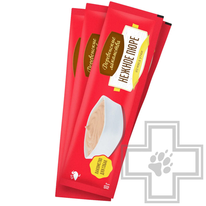 Деревенские лакомства Нежное пюре из мяса утки для взрослых собак всех пород Деревенские лакомства Нежное пюре из мяса утки для взрослых собак всех пород