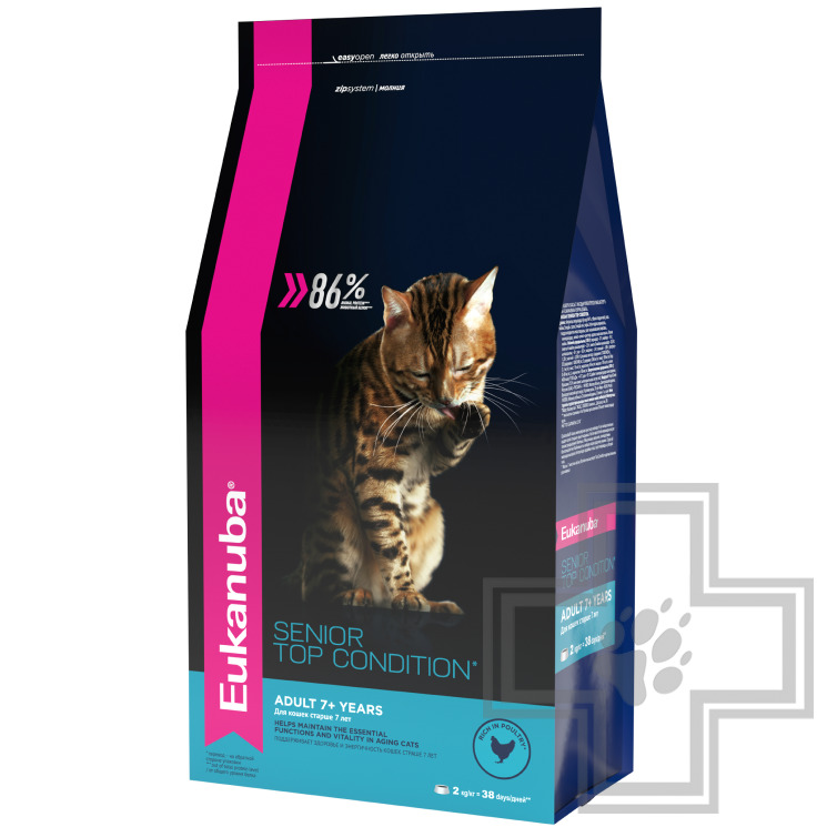 Eukanuba Senior Top Condition Корм для кошек старше 7 лет, с домашней птицей