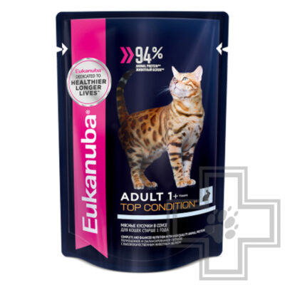 Eukanuba Adult 1+ Top Condition Пресервы для взрослых кошек, с кроликом