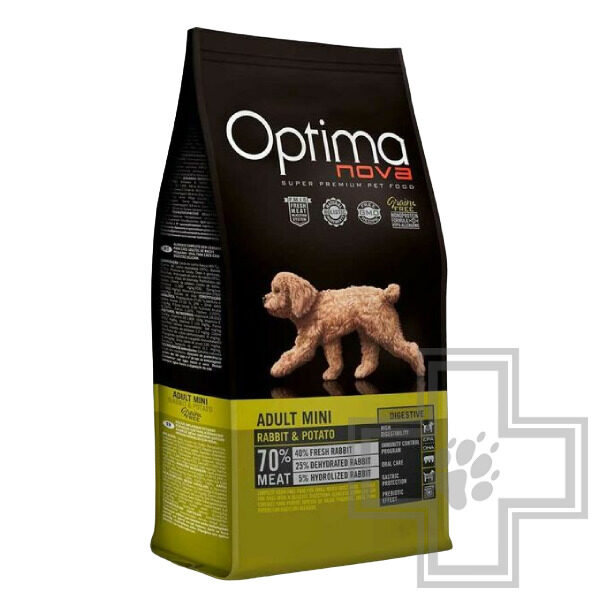Optima Nova Adult Mini Digestive Корм для взрослых собак мелких пород, с кроликом и картофелем