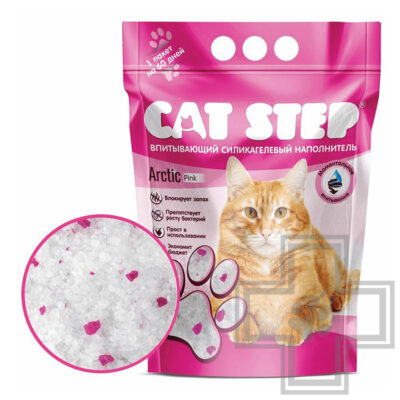 Cat Step Crystal Pink Наполнитель силикагелевый впитывающий