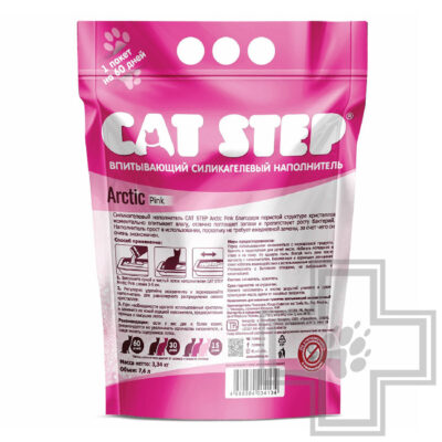 Cat Step Crystal Pink Наполнитель силикагелевый впитывающий