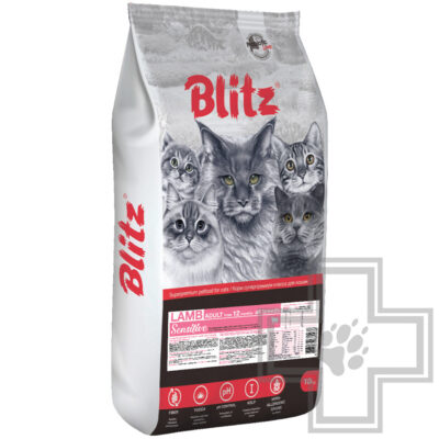 Blitz Sensitive Корм для взрослых кошек, с ягненком